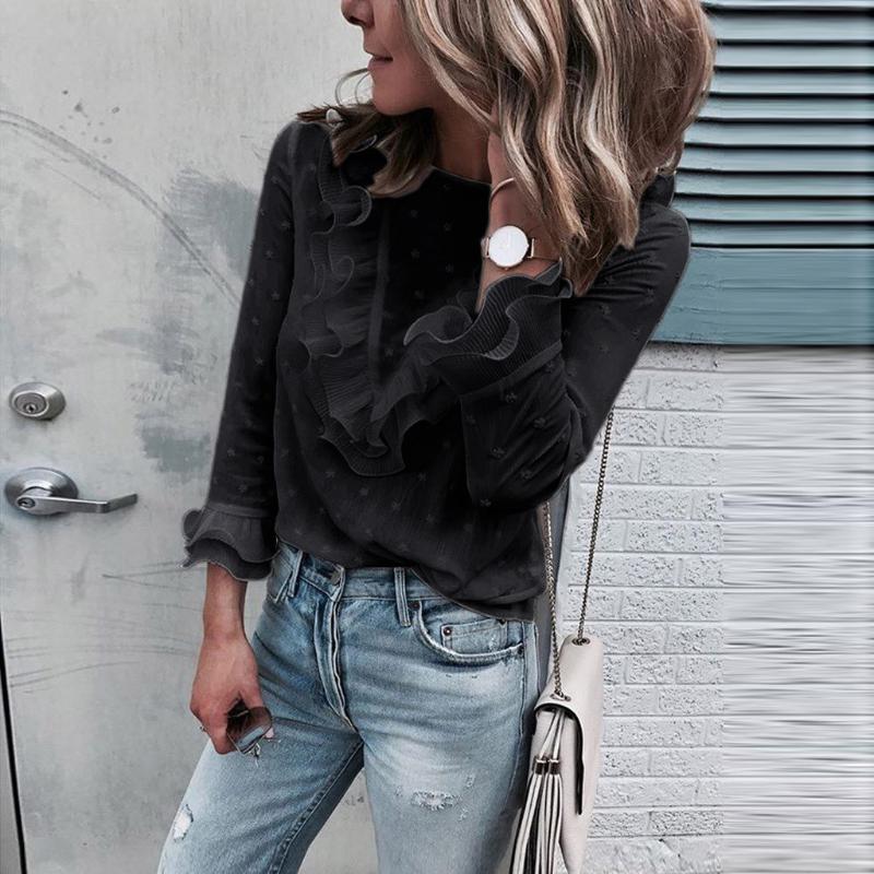 2020 Spring autumn Ruffles Blouse Women Ladies Casual Lace Polka Dot O Neck White Shirt Long Sleeve Tops Blusas Female #jsw, Red
2020 Spring autumn Ruffles Blouse Women Ladies Casual Lace Polka Dot O Neck White Shirt Long Sleeve Tops Blusas Female #jsw, Red