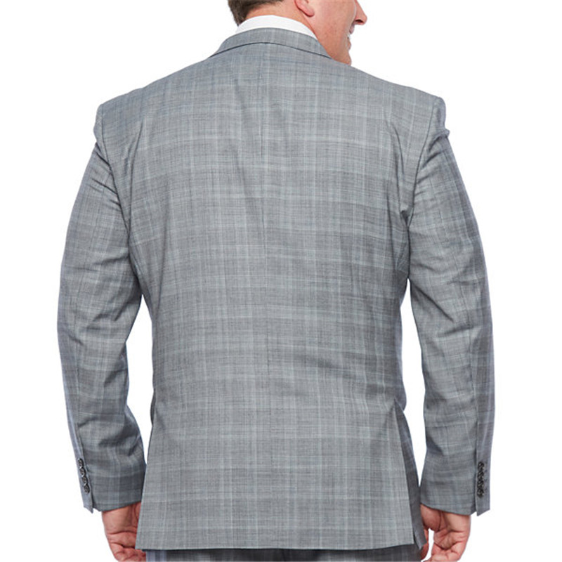 Plus Size Plaid Wedding Tuxedos Peaked Lapel Handsome Mens Jacket Two Button Check Formal Blazer 1 Pieces