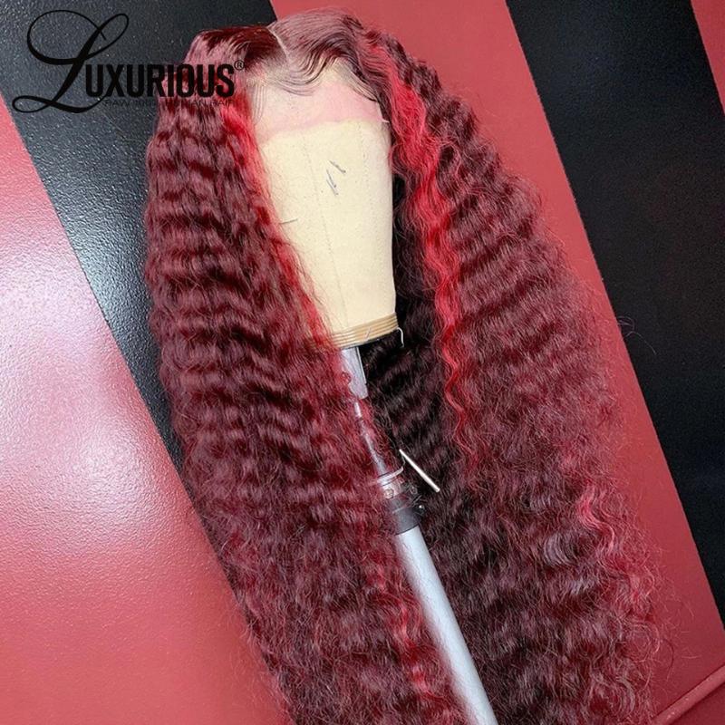 Luxurious Curly Red Highlight 360 Lace Frontal Wig Brazilian Closure Wig 13x6 99J Colored Ombre Lace Front Human Hair Wigs, As pic
Luxurious Curly Red Highlight 360 Lace Frontal Wig Brazilian Closure Wig 13x6 99J Colored Ombre Lace Front Human Hair Wigs, As pic