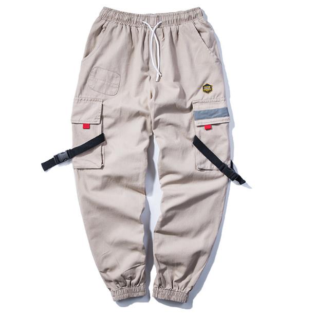 Men's Pants Harajuku Cotton Hip Hop Cargo Men Pink Color Harem Pockets Mens Korean Streetwear Joggers Sweatpants Man Trousers1