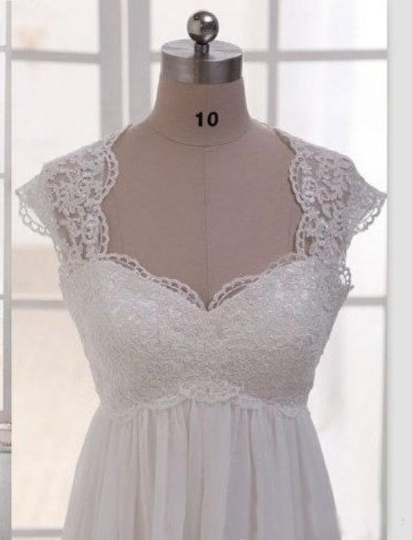 Vintage Wedding Capped Sleeves Empire Waist Plus Size Pregnant Maternity Dresses Beach Chiffon Country Style Bridal Gowns 0521