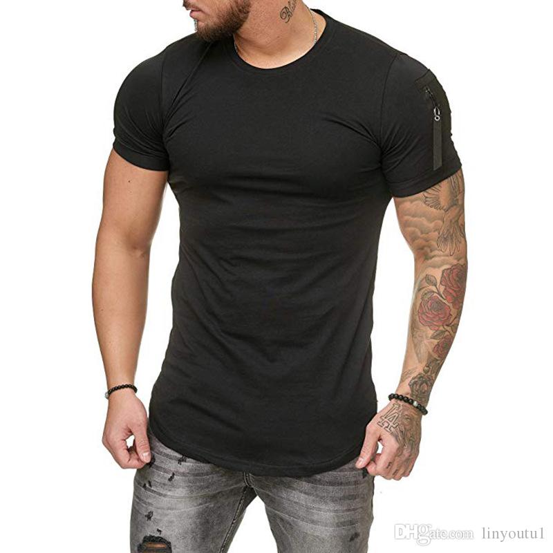 2020 Fashion Men's Slim Fit O Neck Short Sleeve Muscle Tee Hot Selling T-shirt Casual Tops Men Tshirt Clothes Summer