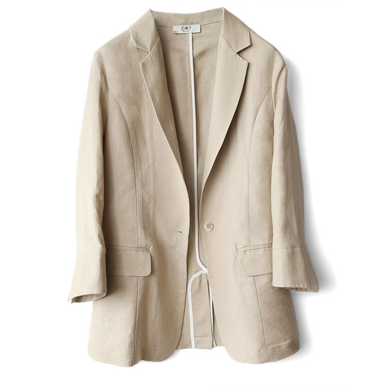 Zoj Japanese-Style Quality Linen Small Suit Jacket Female 2020 Spring Slim Fit WOMEN' Suit Plant, Khaki
Zoj Japanese-Style Quality Linen Small Suit Jacket Female 2020 Spring Slim Fit WOMEN' Suit Plant, Khaki