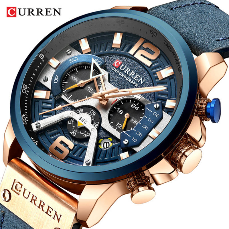 CURREN Casual Sport Watches for Men Blue Top Brand Luxury Military Leather Wrist Watch Man Clock Fashion Chronograph Wristwatch LY191213, Red black gold
CURREN Casual Sport Watches for Men Blue Top Brand Luxury Military Leather Wrist Watch Man Clock Fashion Chronograph Wristwatch LY191213, Red black gold