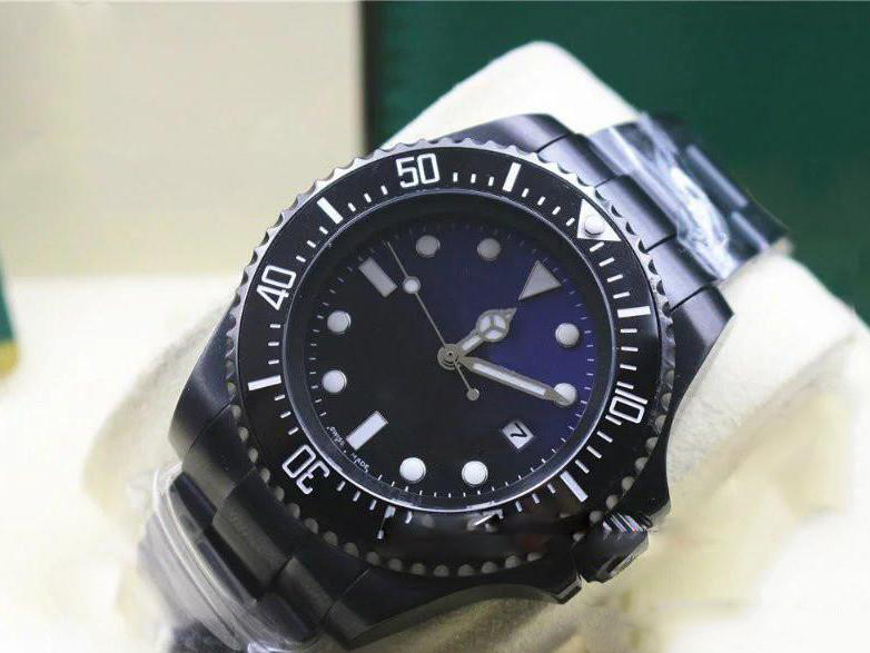hot seller black strap men seadweller ceramic bezel stanless steel clasp 116660 automatic movement business casual mens watches