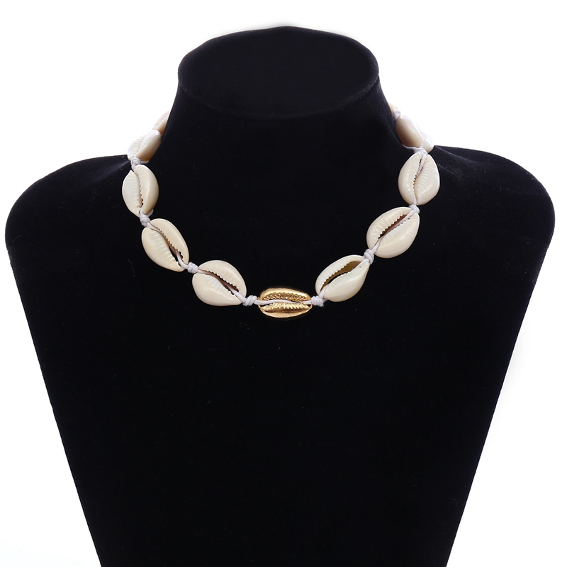 Handmade Summer Beach Shell Bracelet Conch Black Velvet Rope Necklace Set Bohemian Necklace and Bangle Jewelry Set Female