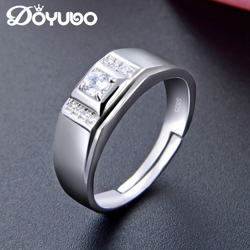 Wedding Rings DOYUBO Resizable Men's Sterling Silver Finger Ring Jewelry White Cubic Zirconia Fashion 925 Engagement VB409
Wedding Rings DOYUBO Resizable Men's Sterling Silver Finger Ring Jewelry White Cubic Zirconia Fashion 925 Engagement VB409