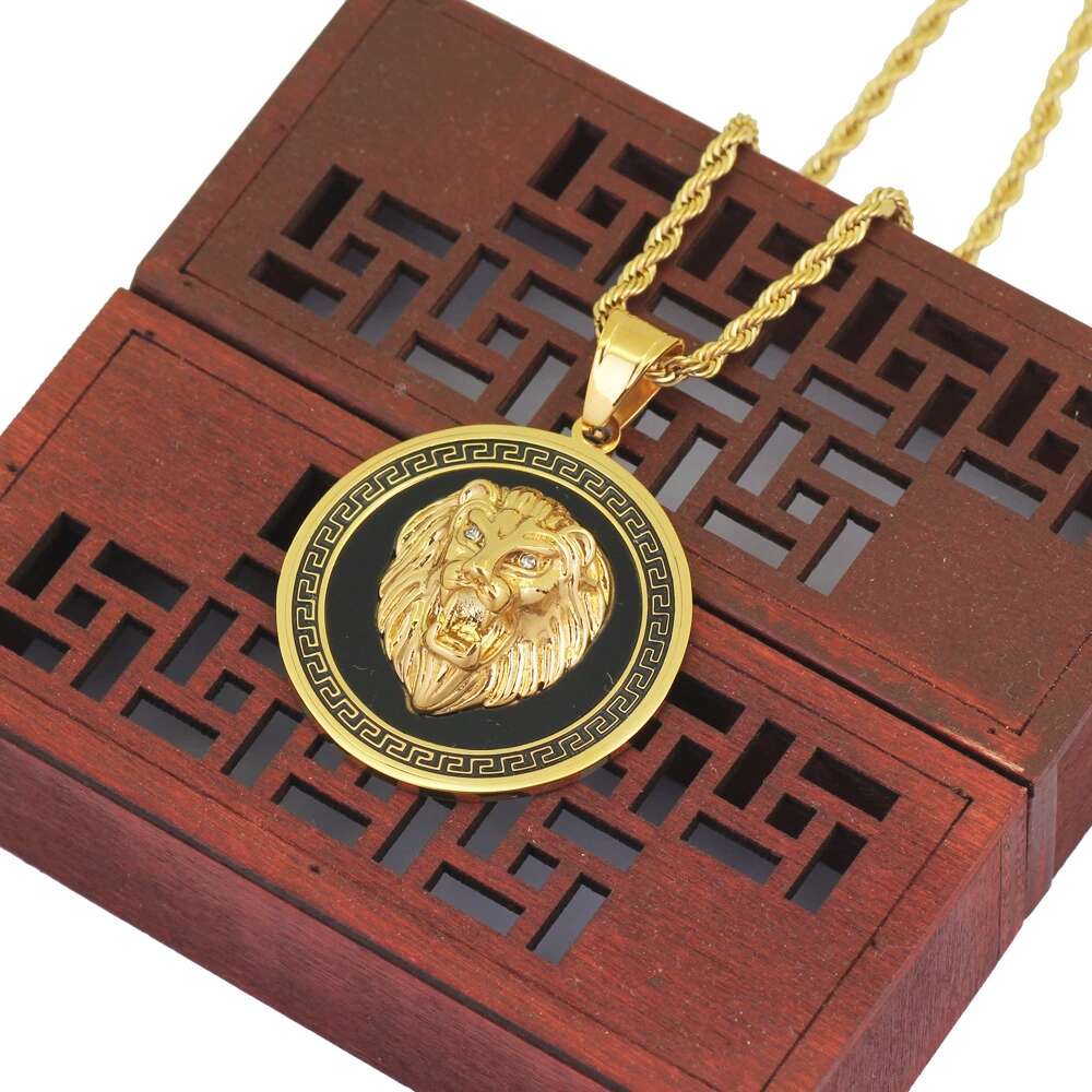 Fashion- lion head round pendant necklaces for men western animal luxury necklace Stainless steel Cuban chains dog tag jewelry free shipping
Fashion- lion head round pendant necklaces for men western animal luxury necklace Stainless steel Cuban chains dog tag jewelry free shipping