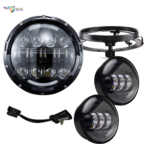 80w 7inch LED Headlight DRL 4.5inch Fog Lights Adapter Ring for TouringElectra Glide Road KingStreet Glide
80w 7inch LED Headlight DRL 4.5inch Fog Lights Adapter Ring for TouringElectra Glide Road KingStreet Glide