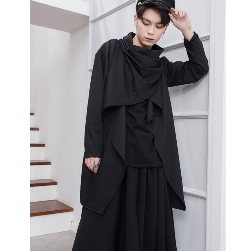 Single windbreaker men's long section Korean version of the handsome tide youth summer thin cardigan irregular coat jacket, Black
Single windbreaker men's long section Korean version of the handsome tide youth summer thin cardigan irregular coat jacket, Black
