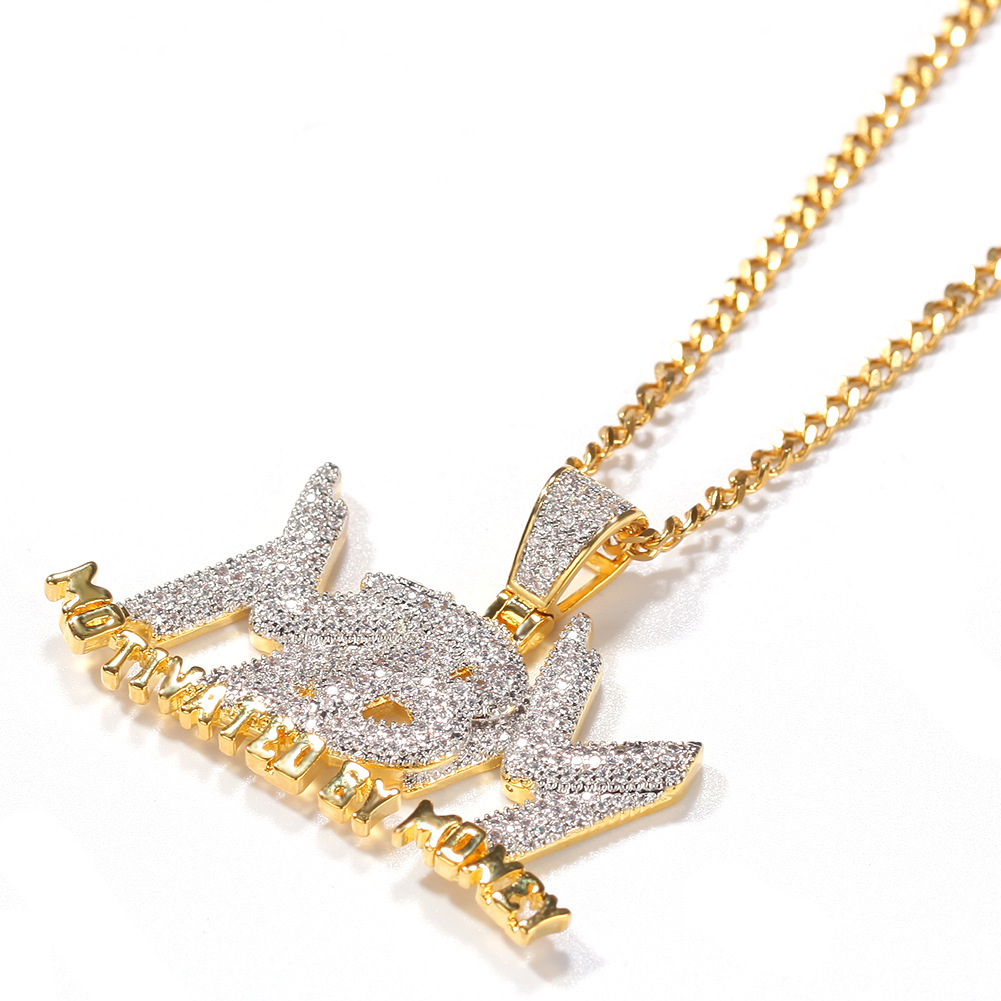 Men's Hip Hop Letter MBM Pendant Creative TopBling White Zirconia Pendant Necklace Charm Pendants Rap Jewelry