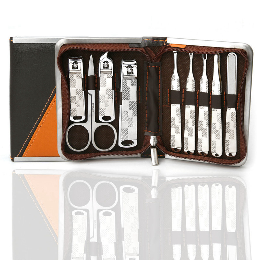 9pcs Nail Care Tools Manicure Sets Nail Clippers Nail Scissors Tweezer Manicure Pedicure Set Travel Grooming Kit Set De Manicura De Unas Nagel-Manikur