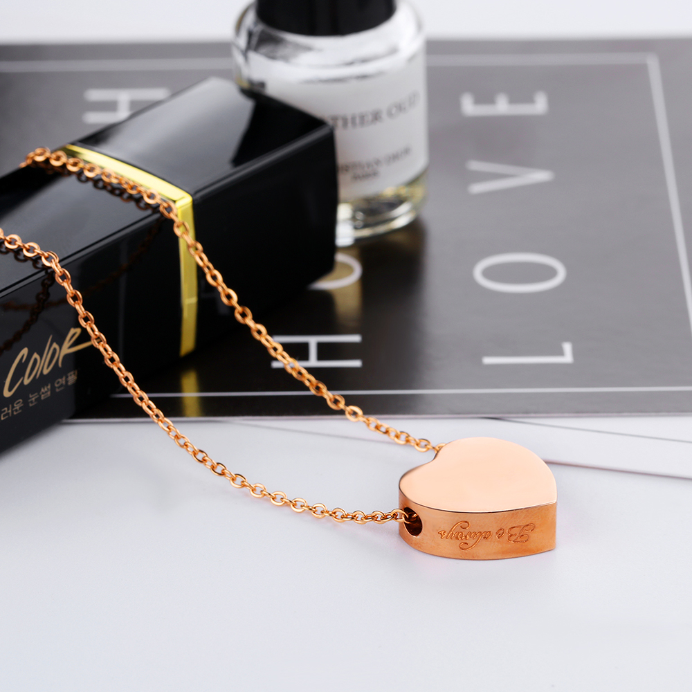 Heart Love Pendant Necklace Screw Can be Unscrewed Cubic Zirconia 14K Gold Plated Necklace Jewelry Girl Friend Gift
