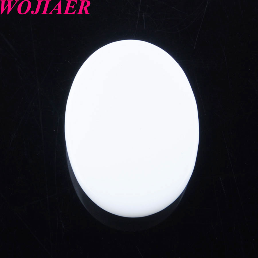 WOJIAER Natural White Jade GemStone Beads Oval Cabochon CAB No Hole 22x30x7MM For Earrings Making Jewelry Accessories U8109