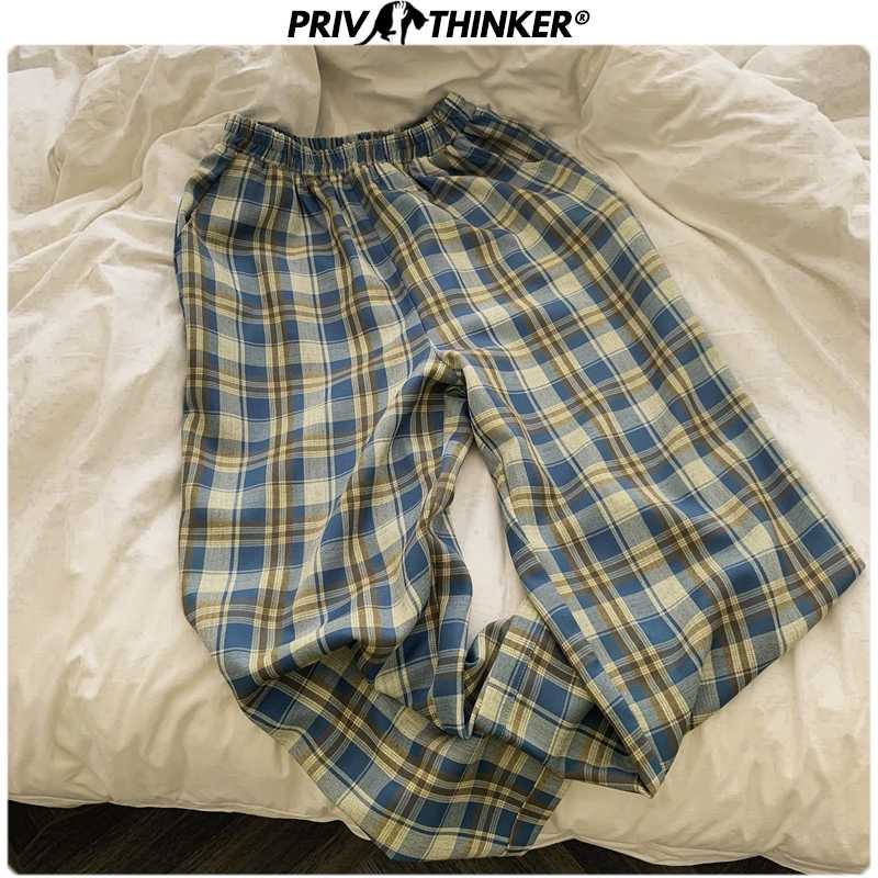Harajuku Men's Plaid Pants 2020 Korean Men Casual Straight Pants Women Wear Fashion Straight