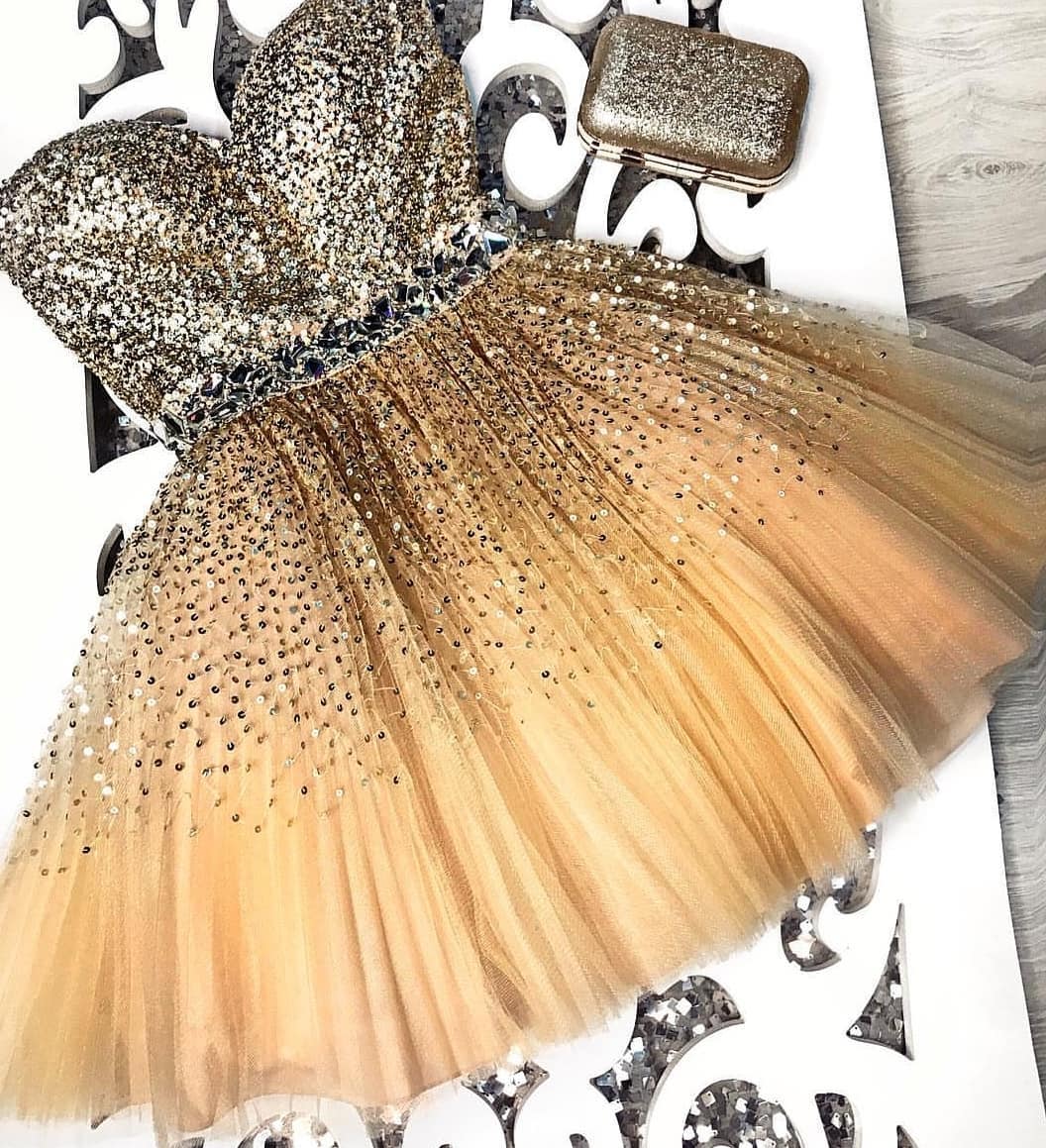 2019 Sequined Short Prom Dresses Sweetheart Knee Length Cocktail Party Pageant Gowns with Crystals Custom Made Cheap Evening Dress