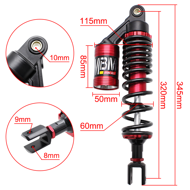 320mm Motorcycle Shock Absorber For Yamaha Motor Scooter ATV Quad BWS X-MAX Aerox