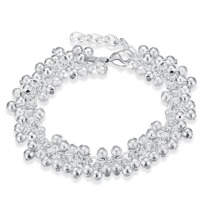 Hot sale best gift 925 silver Sand Light Grape bracelet DFMCH232,Brand new fashion 925 sterling silver plate Chain link bracelets high grade