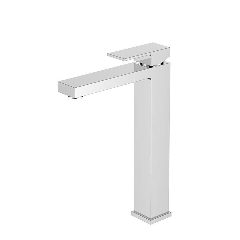 Simple Square Black Bathroom Tap Soild Brass Basin Faucet Single Hole Deck Mounted High Quality Chrome Bathroom Water Mixer
