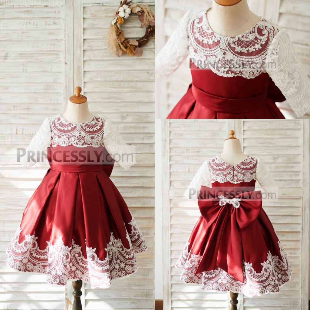 Beautiful Ball Gown Flower Girl Dress Jewel Neck Short Sleeve Satin Applique Bow Wedding Dress Tea Length Girl's Birthday Part, Custom made from color chart
Beautiful Ball Gown Flower Girl Dress Jewel Neck Short Sleeve Satin Applique Bow Wedding Dress Tea Length Girl's Birthday Part, Custom made from color chart