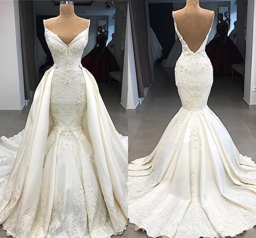 2019 Luxurious V Neck Delicate Mermaid Wedding Dress with Detachable Train stain Lace Wedding Dress Plus Size Backless Bridal Gowns Custom, Red
2019 Luxurious V Neck Delicate Mermaid Wedding Dress with Detachable Train stain Lace Wedding Dress Plus Size Backless Bridal Gowns Custom, Red