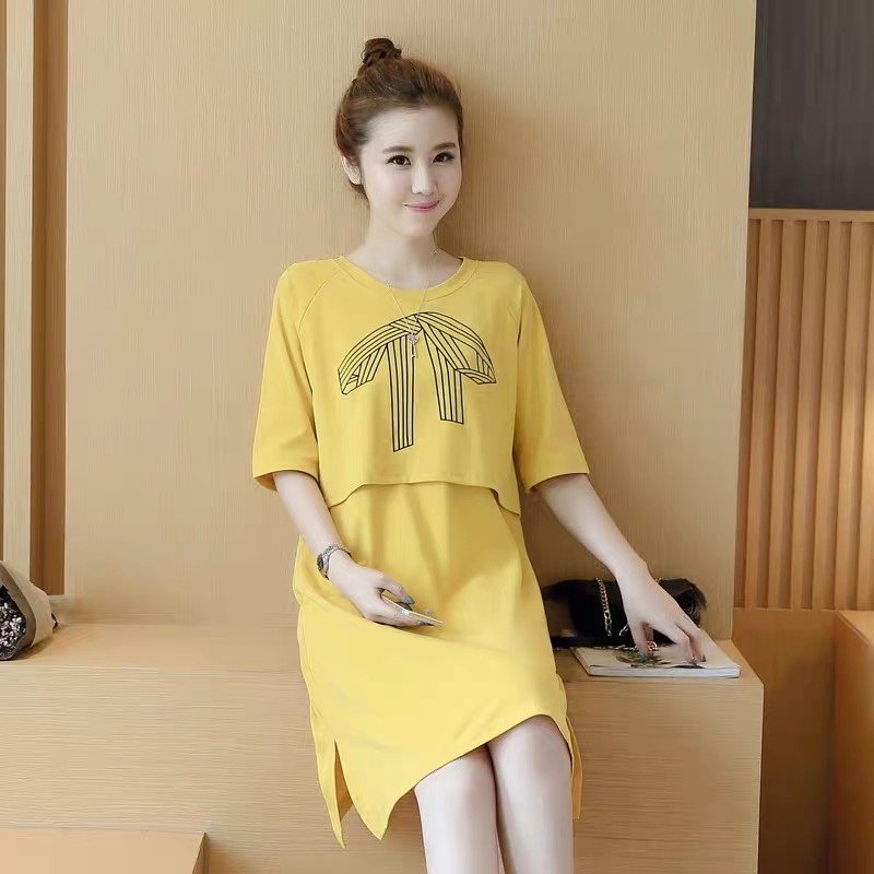 8166# Maternity Clothes Summer Cotton Short Sleeve cotton T-shirt Loose Stylish Dress for Pregnant Women Mom Dress, Pink
8166# Maternity Clothes Summer Cotton Short Sleeve cotton T-shirt Loose Stylish Dress for Pregnant Women Mom Dress, Pink