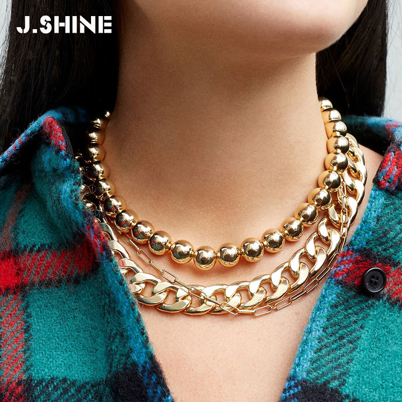 Pendant Necklaces JShine Punk Big Beads Choker Necklace Gold Color Cuban Thick Link Chain Hip Hop Statement For Women Collar Jewelry 2021
Pendant Necklaces JShine Punk Big Beads Choker Necklace Gold Color Cuban Thick Link Chain Hip Hop Statement For Women Collar Jewelry 2021