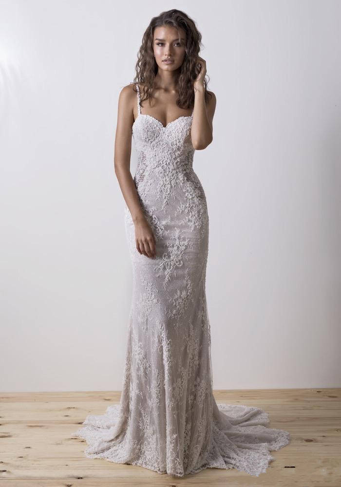 Dimitrius Dalia Mermaid 2019 Wedding Dresses Spaghetti Neck Backless Lace Appliqued Bridal Gowns Sweep Train Custom Made Vestidos De Noiva