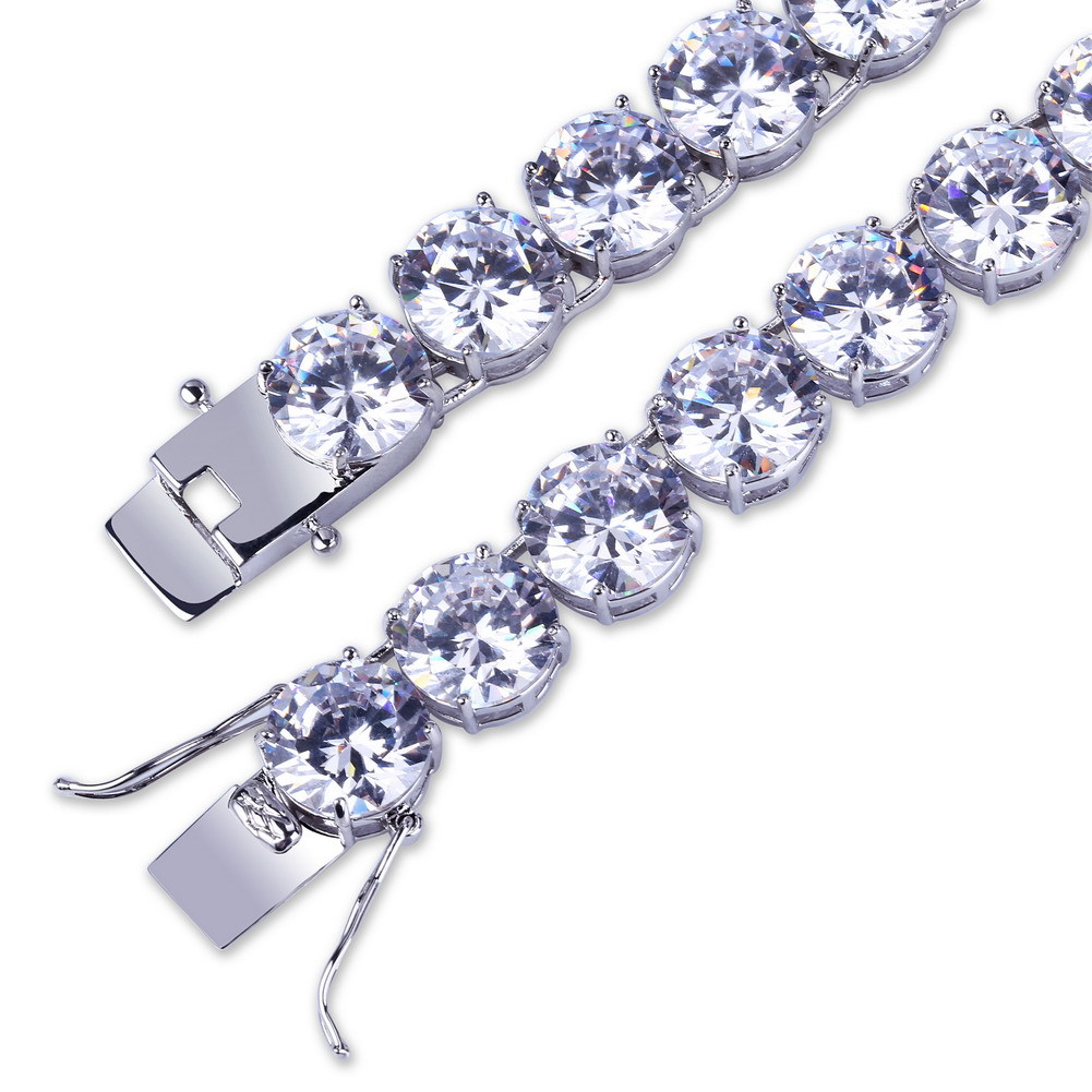 18K Gold Plated Hip Hop cz Zircon Tennis Chain Bracelet 8 10mm Single Row Iced Out Diamond for Men & Women Cuban Chains Rapper Jewelry Gifts
