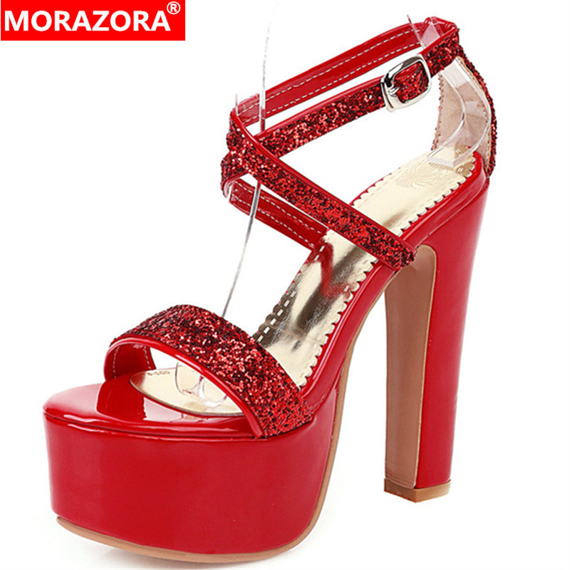 MORAZORA 2020 big size 33-48 women sandals sequined buckle sexy party wedding prom shoes summer high heel platform sandals woman, Black
MORAZORA 2020 big size 33-48 women sandals sequined buckle sexy party wedding prom shoes summer high heel platform sandals woman, Black