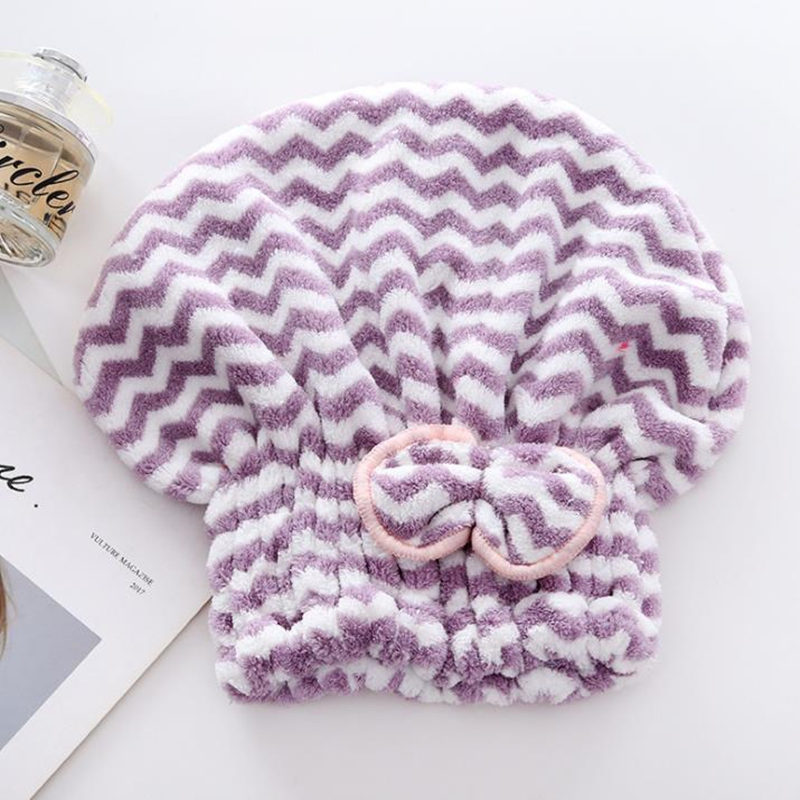 Women Bathroom Hair Towel Quick-Dry Hair Hat Turban Super Absorbent Head Wrap Shower Cap Bath Towels F3781