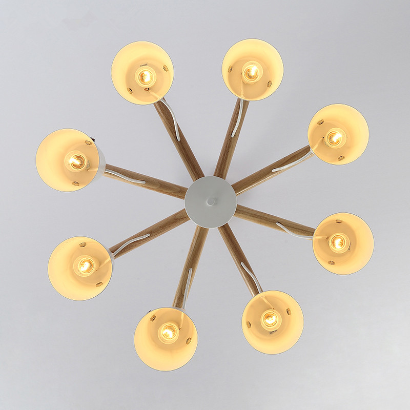 Nordic living room chandelier Pendant Lamps creative personality belt restaurant solid wood loft cafe log iron bedroom lights