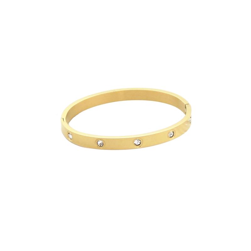 Bangle Titanium Steel Plain Yellow Gold Color Jewelry 10 Pave Zircon Blank Bracelet For Women
Bangle Titanium Steel Plain Yellow Gold Color Jewelry 10 Pave Zircon Blank Bracelet For Women
