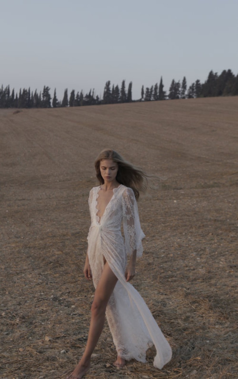 vneck wedding dresses long sleeve sequins lace thighhigh slits illusion bodice bridal gowns simple modern cheap sexy