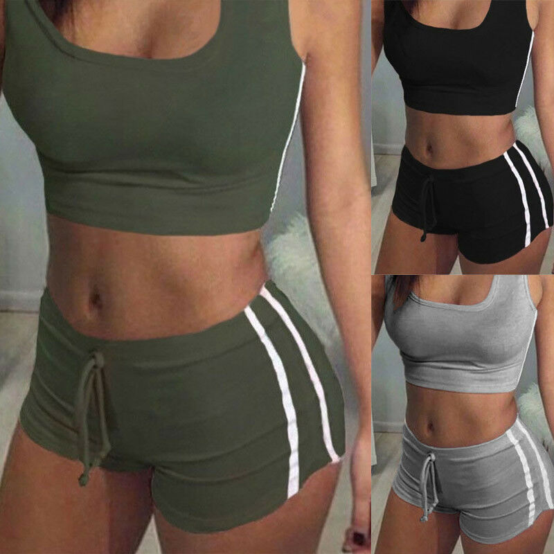 Women Striped Sportswear Set Breathable Gym Yoga Fitness Sport Bra Crop Tank Vest Top+ Running Shorts, Black
Women Striped Sportswear Set Breathable Gym Yoga Fitness Sport Bra Crop Tank Vest Top+ Running Shorts, Black
