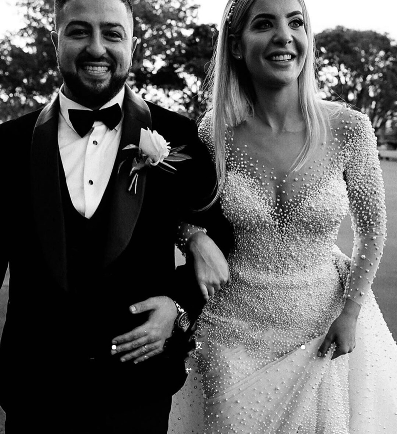 2025 Full Pearl Beaded Mermaid Wedding Dresses With Detachable Train Vintage Long Sleeves Saudi Arabic Plus Size Bridal Gown vestidos de noiva