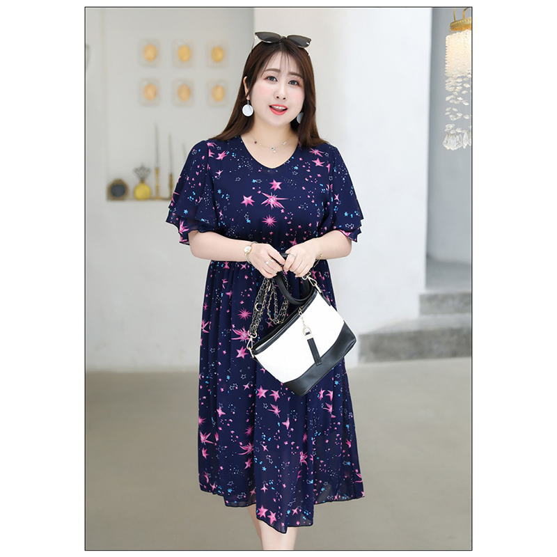 Women's Summer Dress Oversized V-neck Lotus Leaf Sleeve Black Print Dresses Fashion Long Summer Short Sleeve Vestidos Women A915
Women's Summer Dress Oversized V-neck Lotus Leaf Sleeve Black Print Dresses Fashion Long Summer Short Sleeve Vestidos Women A915