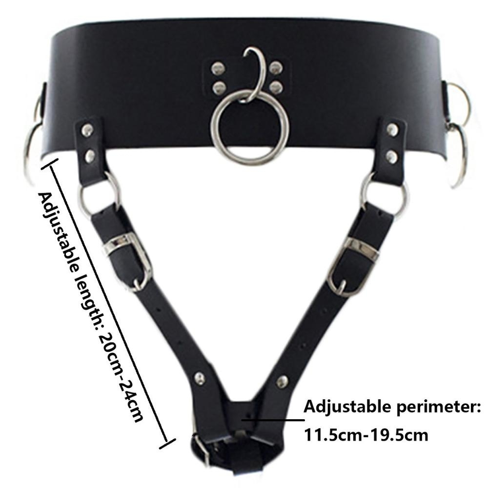 PU Leather Forced Orgasm Belt Female Chastity Belt Magic Wand Holder bdsm Bondage Restraints Harness Sex Toys for Couples Y191203