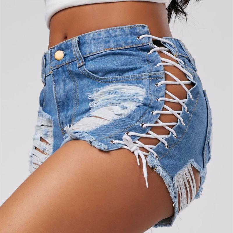 New Sexy Summer Women Denim Shorts High Waist Ripped Short Jeans Femme Tassel Lace Up Bandage Hotpants, White
New Sexy Summer Women Denim Shorts High Waist Ripped Short Jeans Femme Tassel Lace Up Bandage Hotpants, White