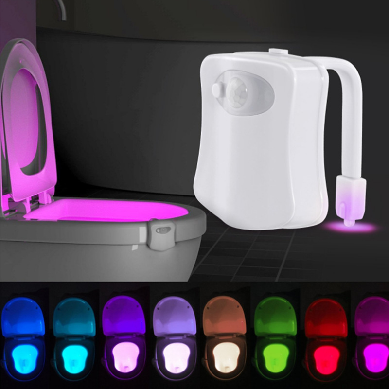 Toilet Night light LED Lamp Smart Bathroom Human Motion Activated PIR 8 Colours Automatic RGB Backlight for Toilet Bowl Lights
Toilet Night light LED Lamp Smart Bathroom Human Motion Activated PIR 8 Colours Automatic RGB Backlight for Toilet Bowl Lights