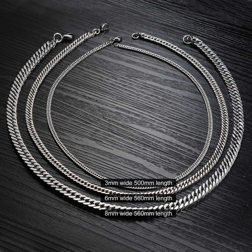 Heavy Thick Titanium Steel Chain Necklace Fashion Cool Men 316L Steel Steel Link Chain Jewelry Accessories