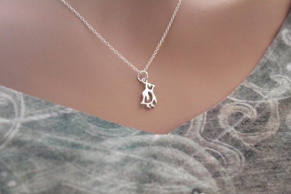 30PCS Lucky Arctic Winter Baby Penguin Necklace Geometric Small Origami Bird Necklaces Ocean Sea Aquatic Life Animal Lover Gifts