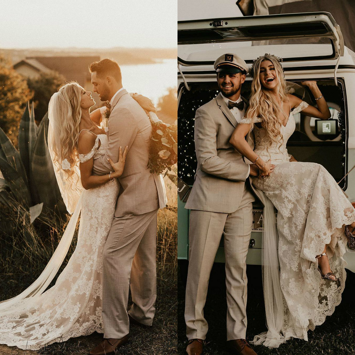 2019 Boho Mermaid Wedding Dresses Spaghetti Straps Lace Applique Beach Wedding Dress Vintage Bridal Gowns Custom Made
