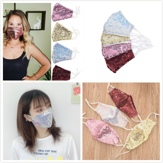 Fashion Bling Bling Sequins Protective Mask PM2.5 Dustproof Mouth Cover Washable Reuse Face Masks Elastic Earloop Mouth Cycling Mask
Fashion Bling Bling Sequins Protective Mask PM2.5 Dustproof Mouth Cover Washable Reuse Face Masks Elastic Earloop Mouth Cycling Mask