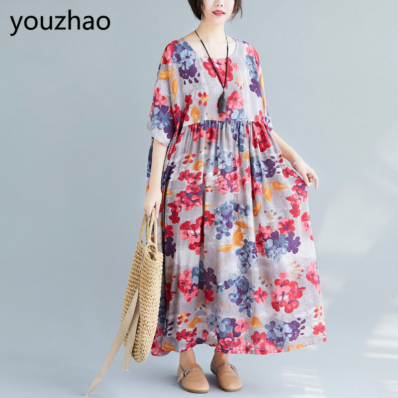 Plus Size Floral Cotton Linen Dress Casual Loose Flower Bohemian Beach Dress 2020 Summer Oversized Dresses Women 4XL 5XL 6XL, Photo color
Plus Size Floral Cotton Linen Dress Casual Loose Flower Bohemian Beach Dress 2020 Summer Oversized Dresses Women 4XL 5XL 6XL, Photo color