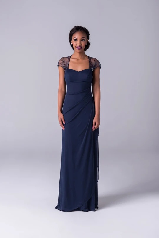 Navy Blue Glitter Wedding Guest Sweetheart Sleeveless Sequins Of The Bride Dress Ruched Floorlength Custom Made Mother Gown