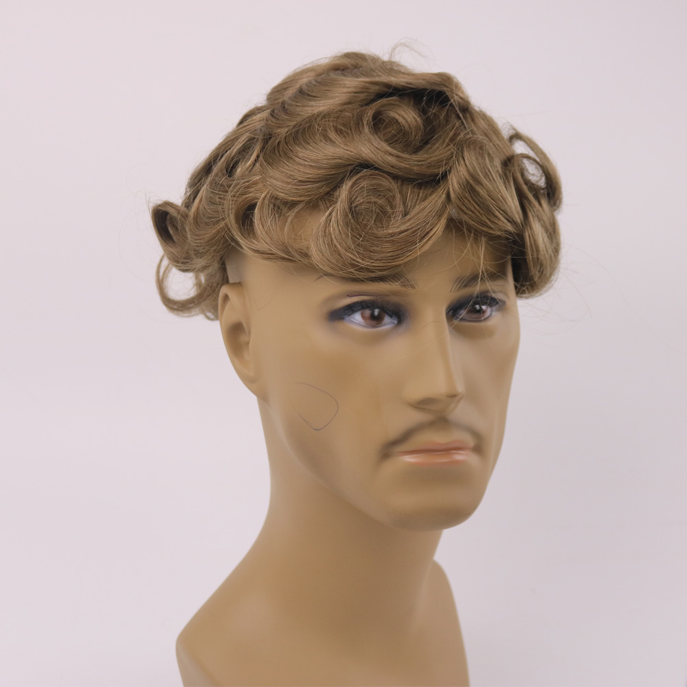 Light Brown #18 Color Toupee for Men Full Swiss Lace Hair Pieces Brazilian Virgin Human Replacement