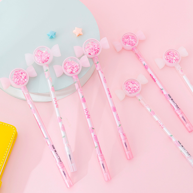 10PCS/Lot Cute Candy Head Shiny Drift Sand Peach Penholder Gel Pen Student Stationery School Office Supply 0.38mm Black Ink
10PCS/Lot Cute Candy Head Shiny Drift Sand Peach Penholder Gel Pen Student Stationery School Office Supply 0.38mm Black Ink