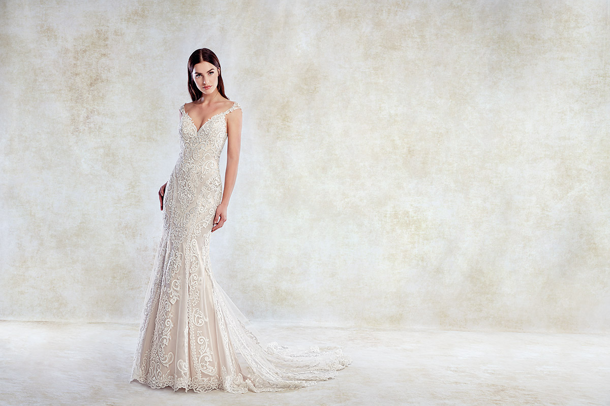 Eddy K Mermaid Wedding Dresses 2019 V Neck Lace Applique Sweep Train robe de mariée Backless Sexy Beach Wedding Dress Bridal Gowns