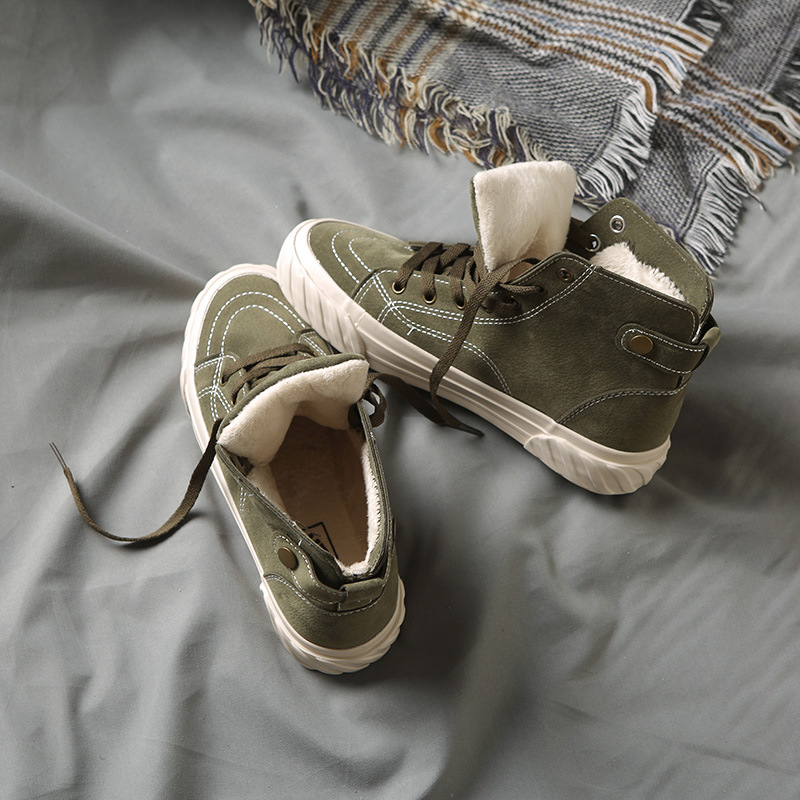 canvas shoes autumn and winter 2019 the new Korean version of winter students add velvet and thicker cotton shoes